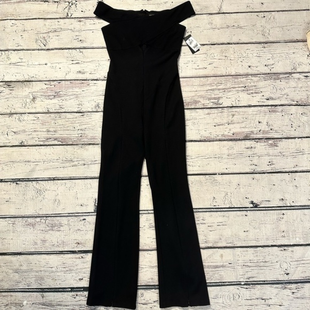 NWT Guess. Off the shoulder jumpsuit keyhole.